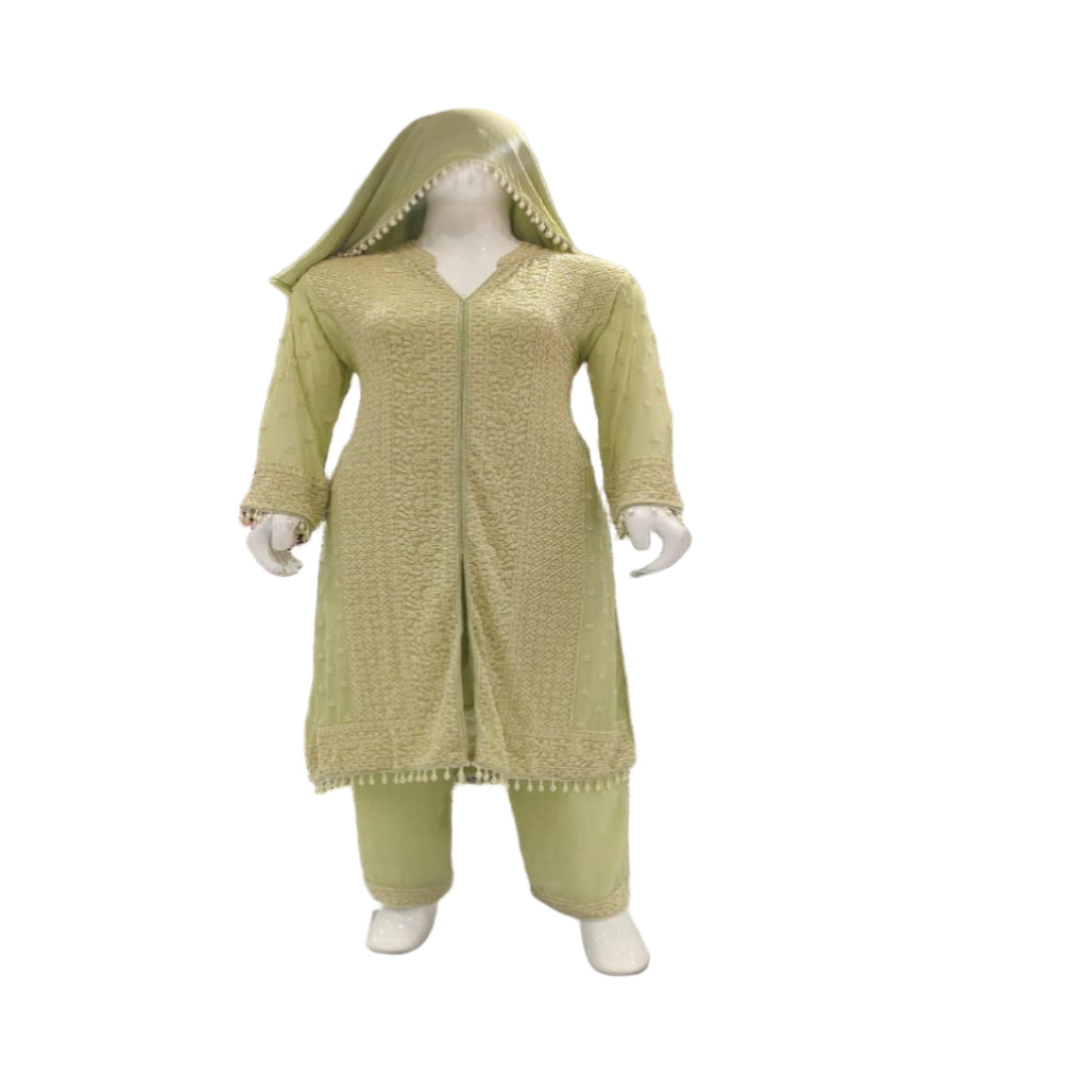 Pista Green Pulse Work Sherwani Suit
