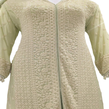 Pista Green Pulse Work Sherwani Suit