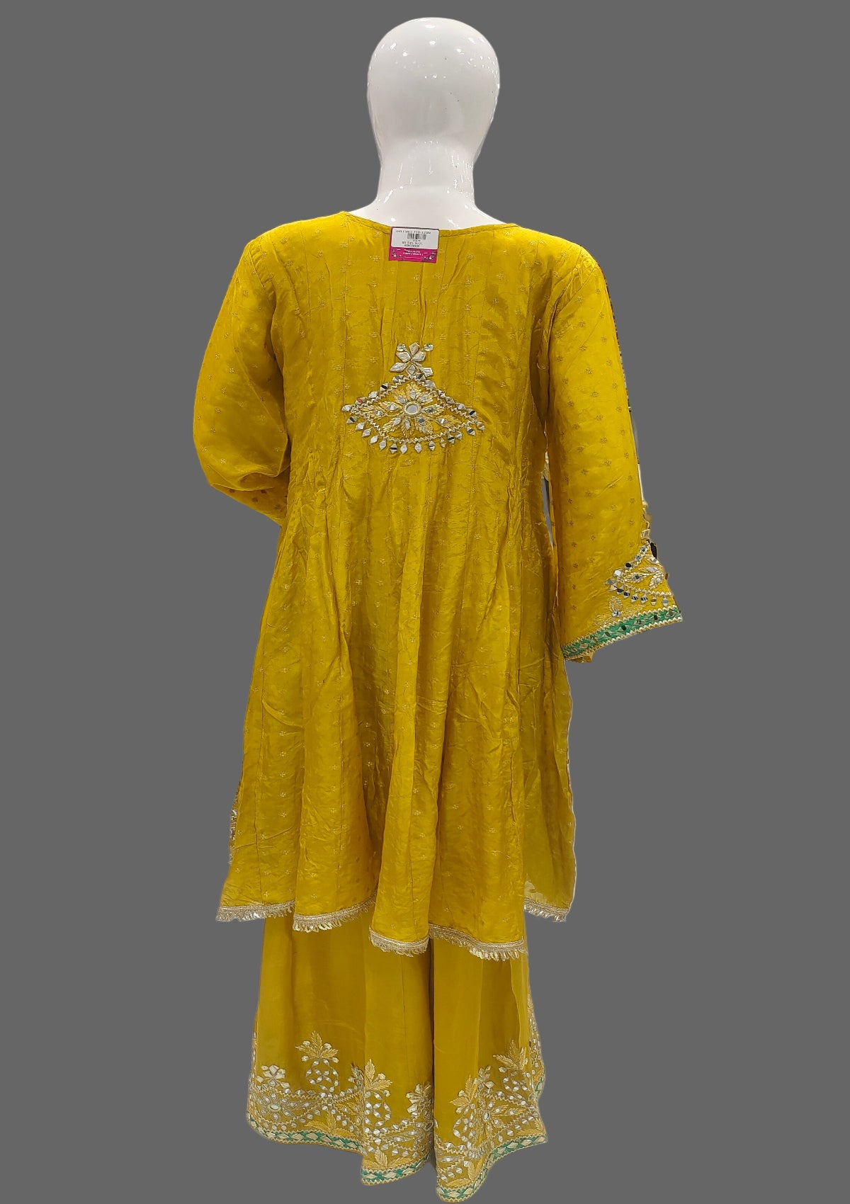 MUSTARD GOTA PEPLUM PLAZO