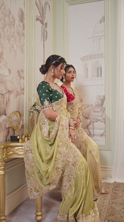 IMPERIAL YELLOW SILK DELICATE SAREE